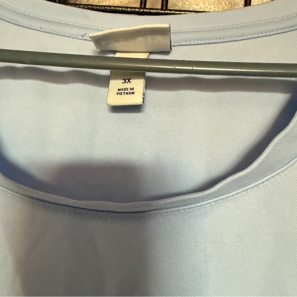 Ava & Viv 3x Light Blue Short Sleeve Top tunic shirt modal solid XXXL A7 - Picture 3 of 6